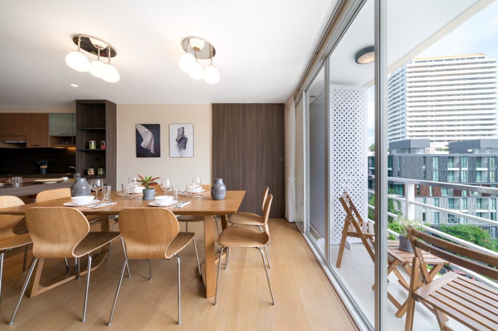 มุมมองภาพถ่ายคอนโด เชื่อมโยงพื้นที่ภายในสู่บรรยากาศภายนอก