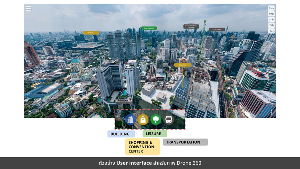 User Interface for Drone360 Bhiraj Tower at EmQuartier