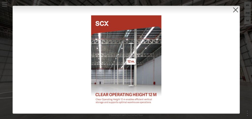 SCX Logistics Bangna km.20 7 ถ่าย VR Virtual tour 360 Virtual tour warehouse SCX Logistics tag informantion